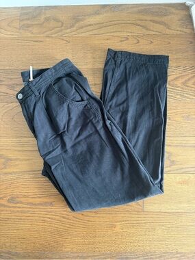 Free People Black Straight-Leg Pants